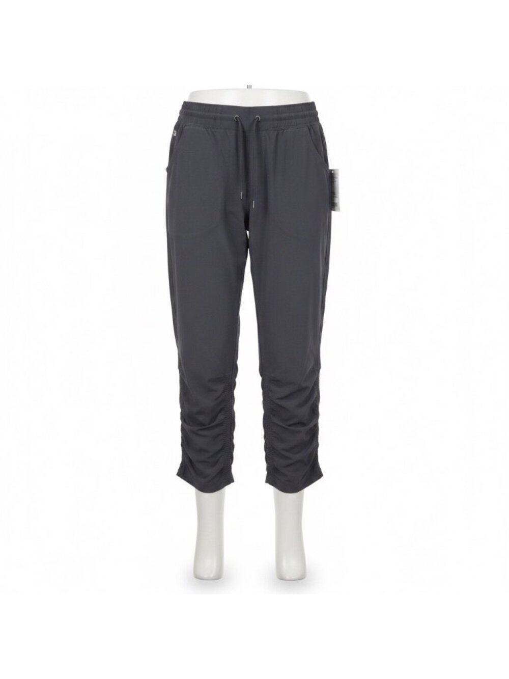 Athleta Womens Black Prima Capri Pants Drawstring Waist Size 10